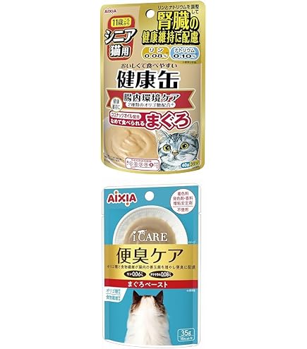 Amazon.co.jp: アイシア 健康缶パウチ シニア猫用 腸内環境ケア 40g×12